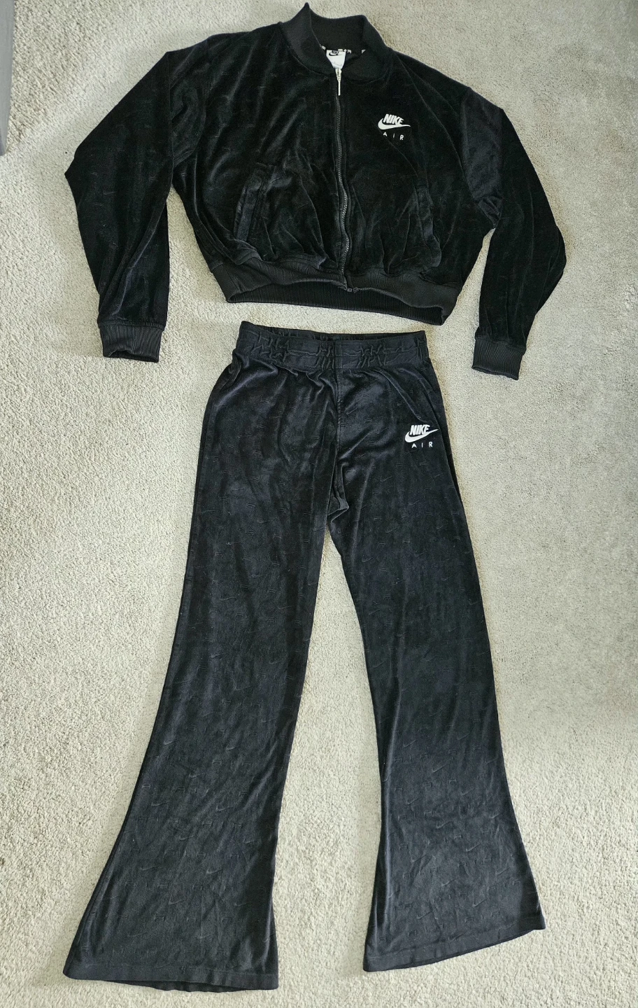Nike Air Velour Tracksuit Set - Black - Large