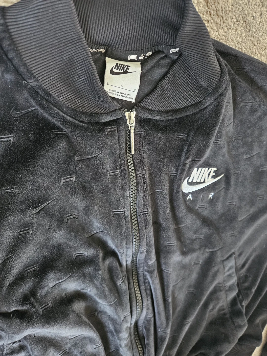 Nike Air Velour Tracksuit Set - Black - Large - photo 3