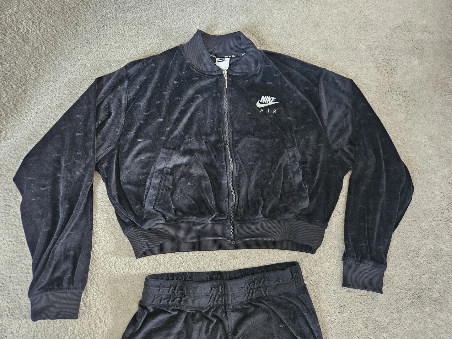 Nike Air Velour Tracksuit Set - Black - Large - photo 4