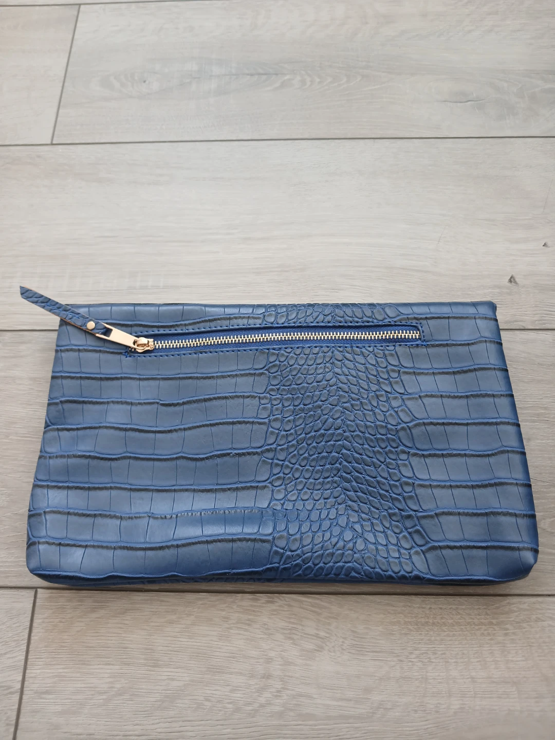 Blue Faux Croc Clutch Bag - photo 4