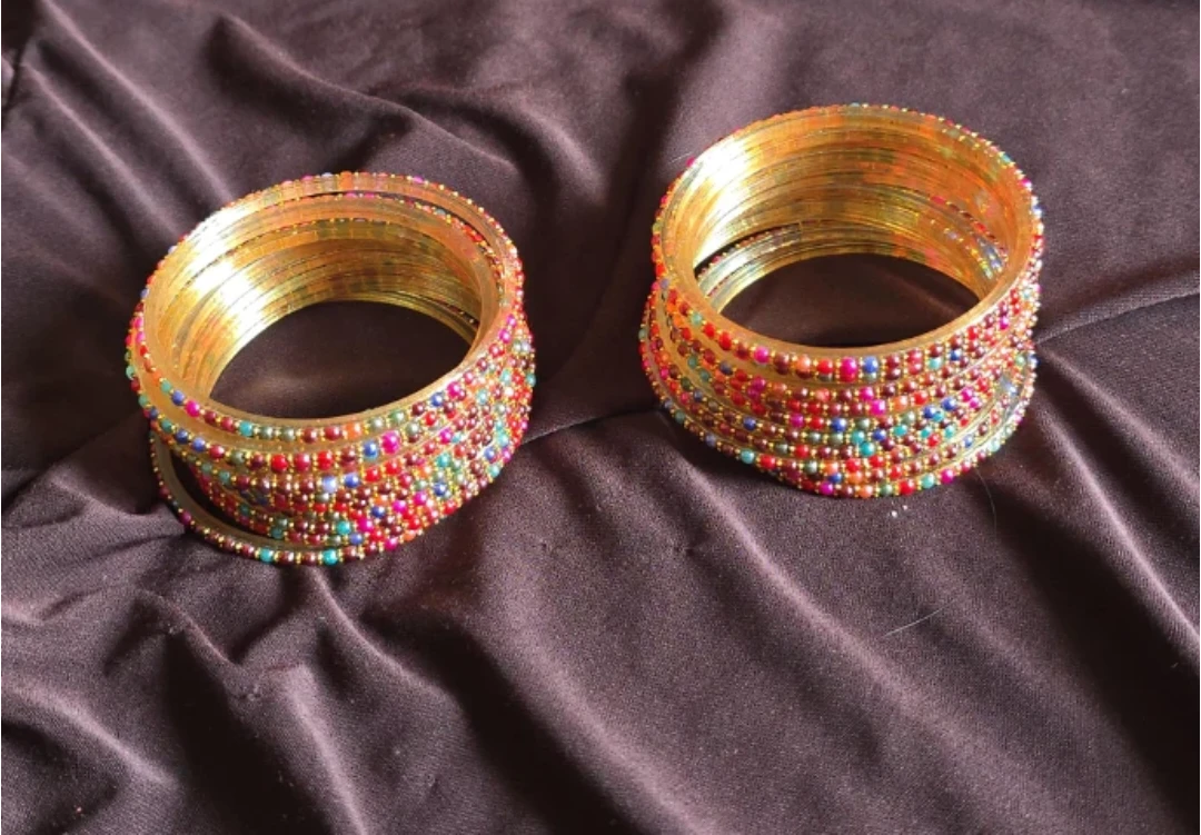 Colourful Beaded  22 Bangles Set
