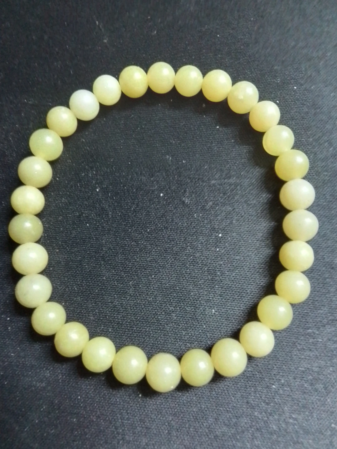 Stunning Natural Lemon Jade Beaded Stretch Bracelet