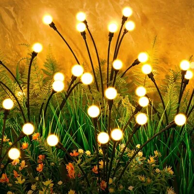 New set of 2 Starburst Swaying Solar ball  Stake Lights