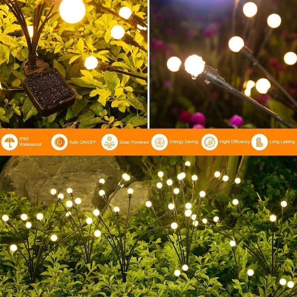 New set of 2 Starburst Swaying Solar ball  Stake Lights - photo 4