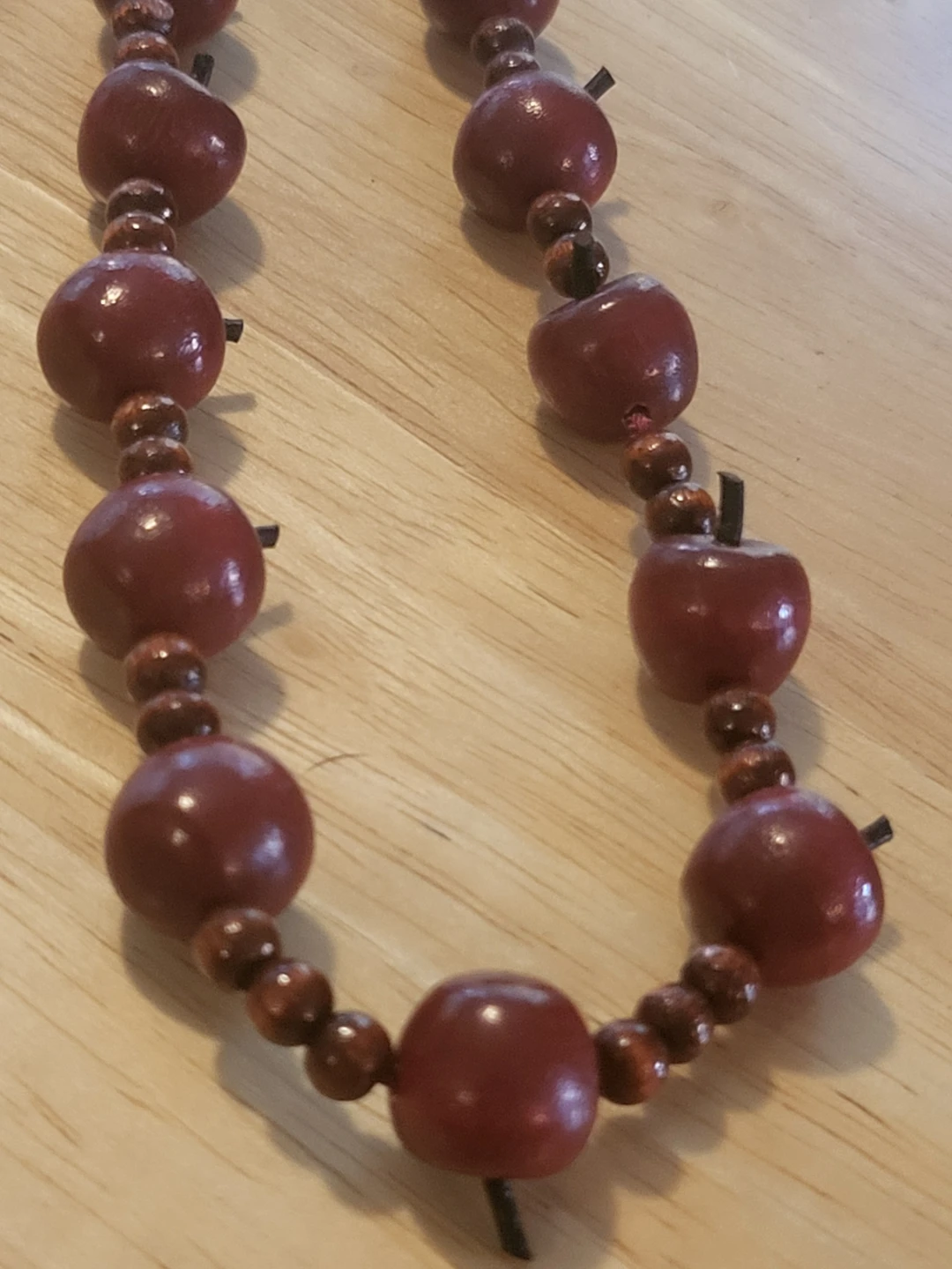 Wooden Apple Bead Necklace - photo 2