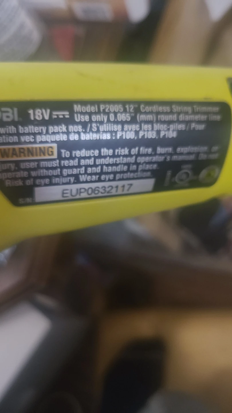 Ryobi p2005 weed eater - photo 2