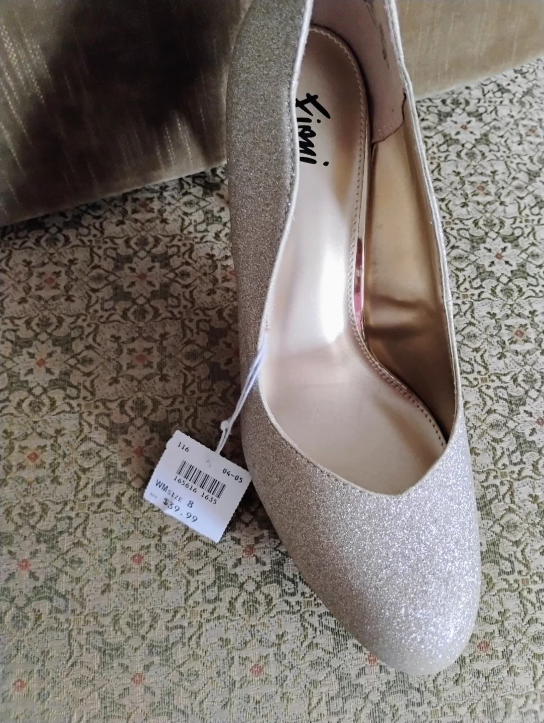 Women's Gold Glitter Heels Size 8