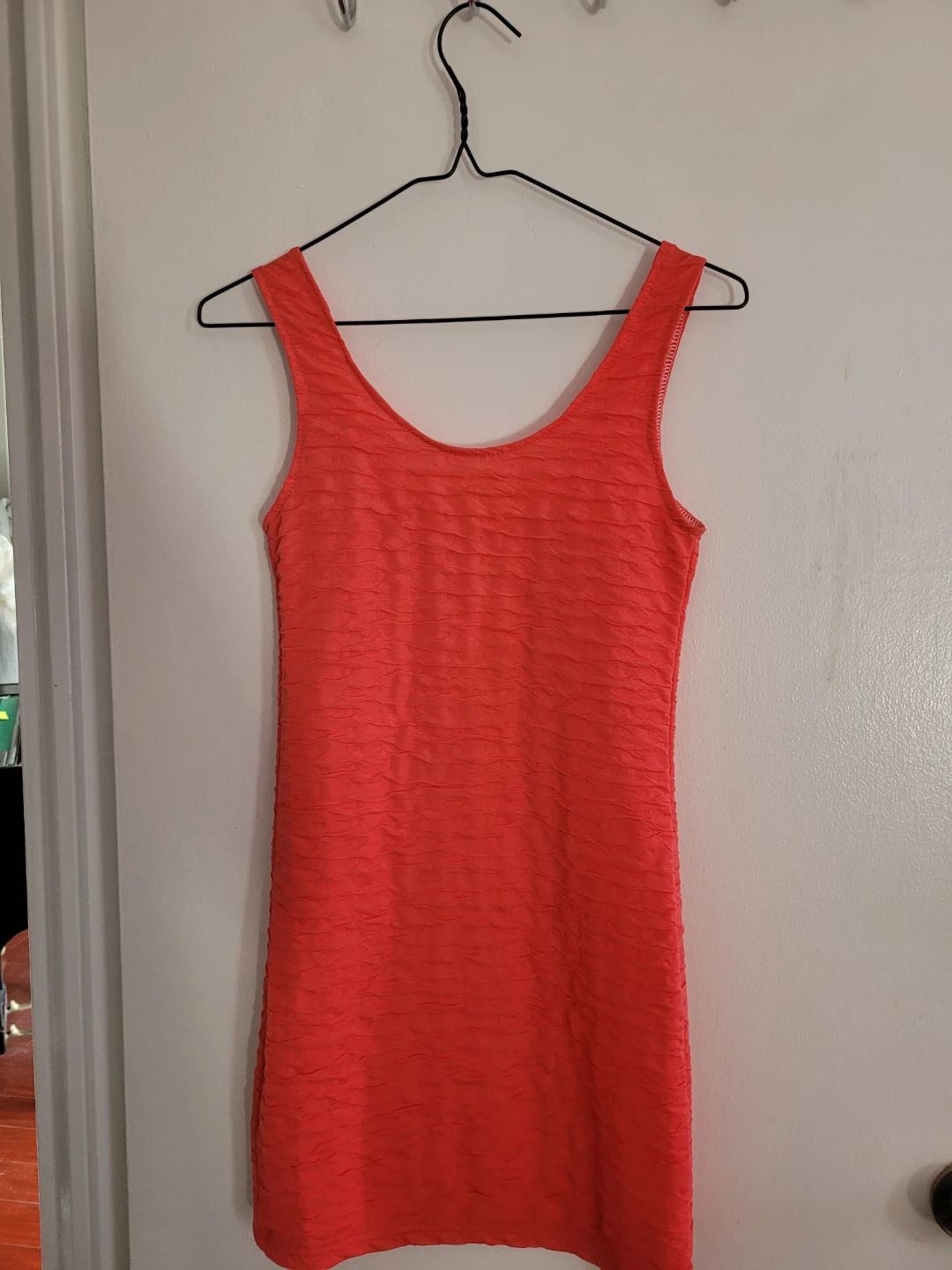 Coral Textured Tank Dress