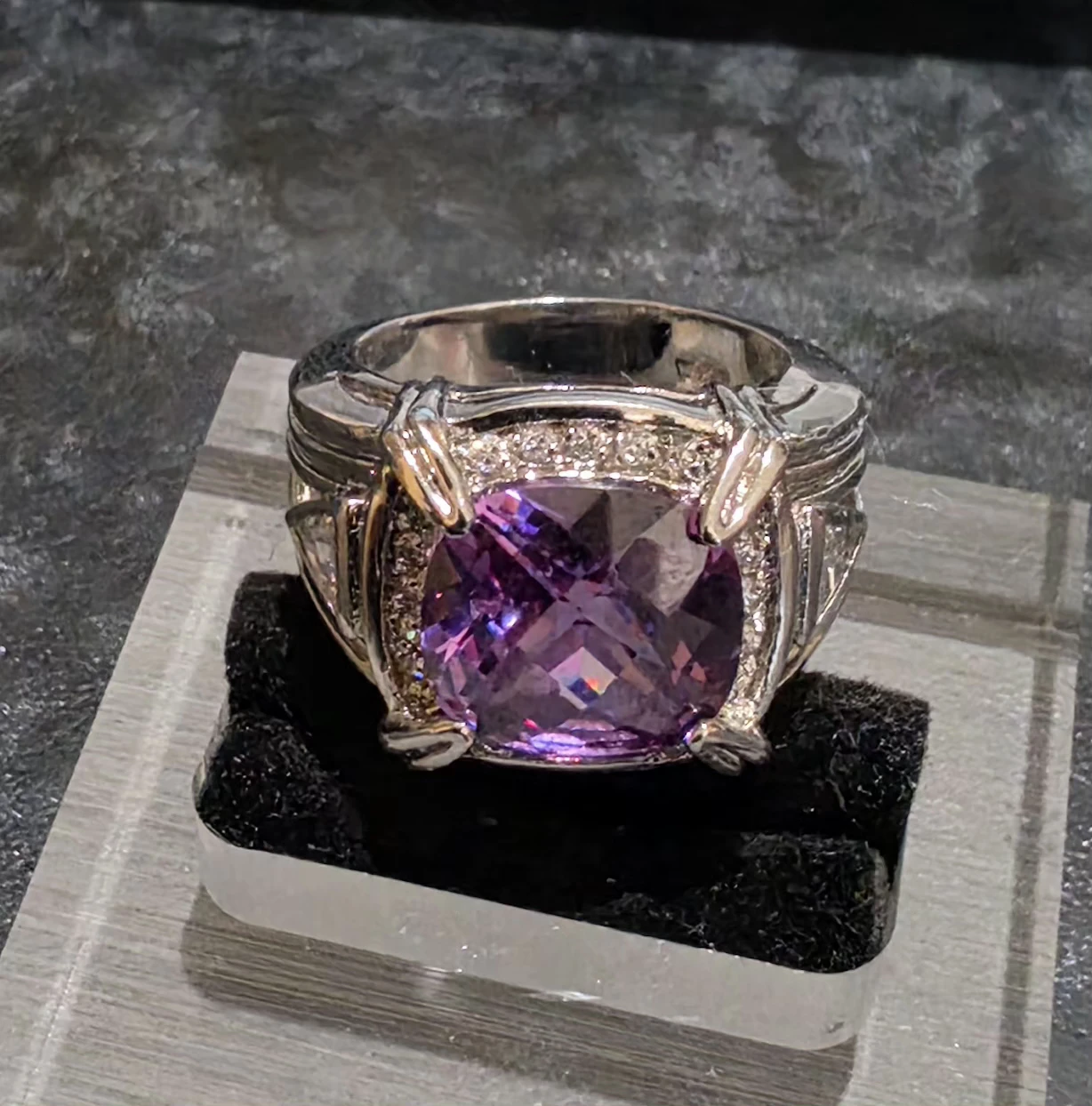 Silver Purple Gemstone Ring - photo 2