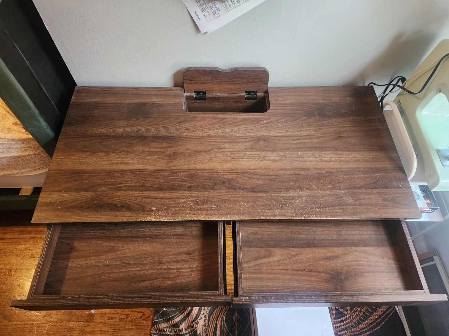 Desk with built in electric outlets. - photo 2