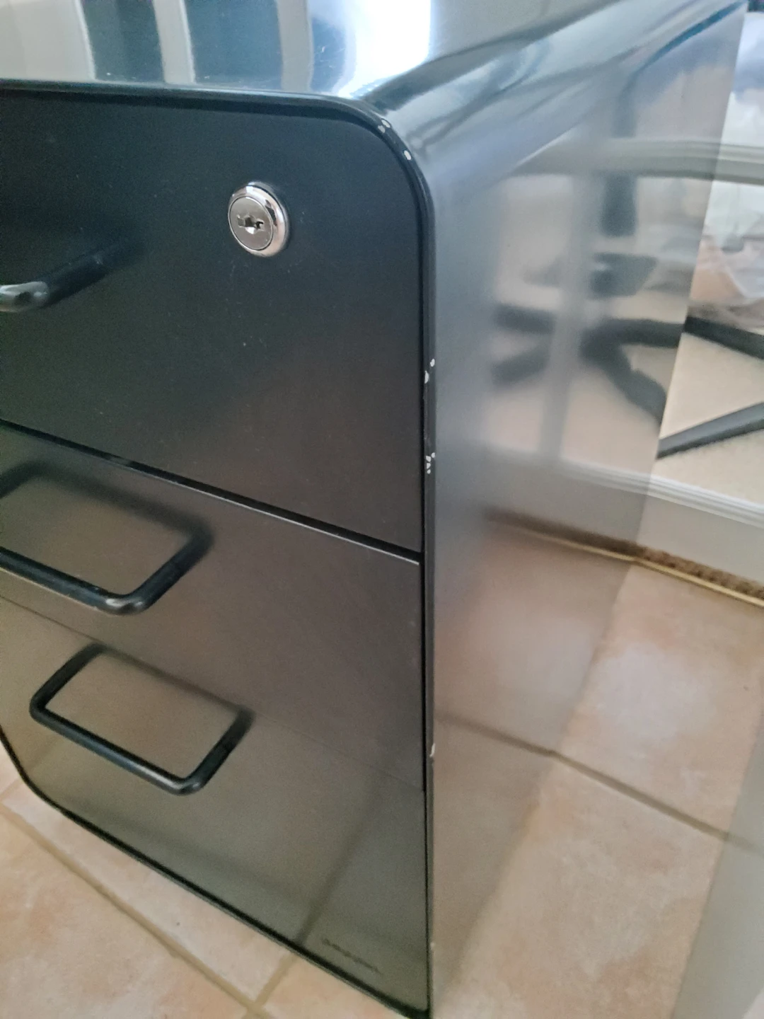 Black 3-Drawer Filing Cabinet - photo 5