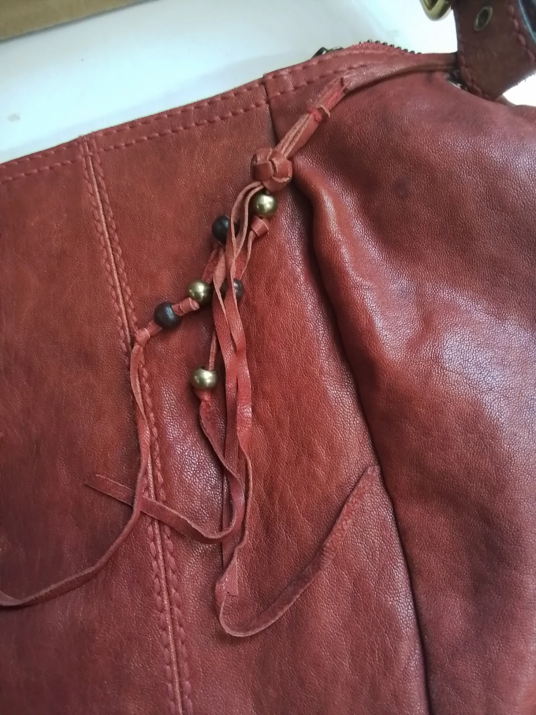 Fossil Red Leather Shoulder Bag - photo 3