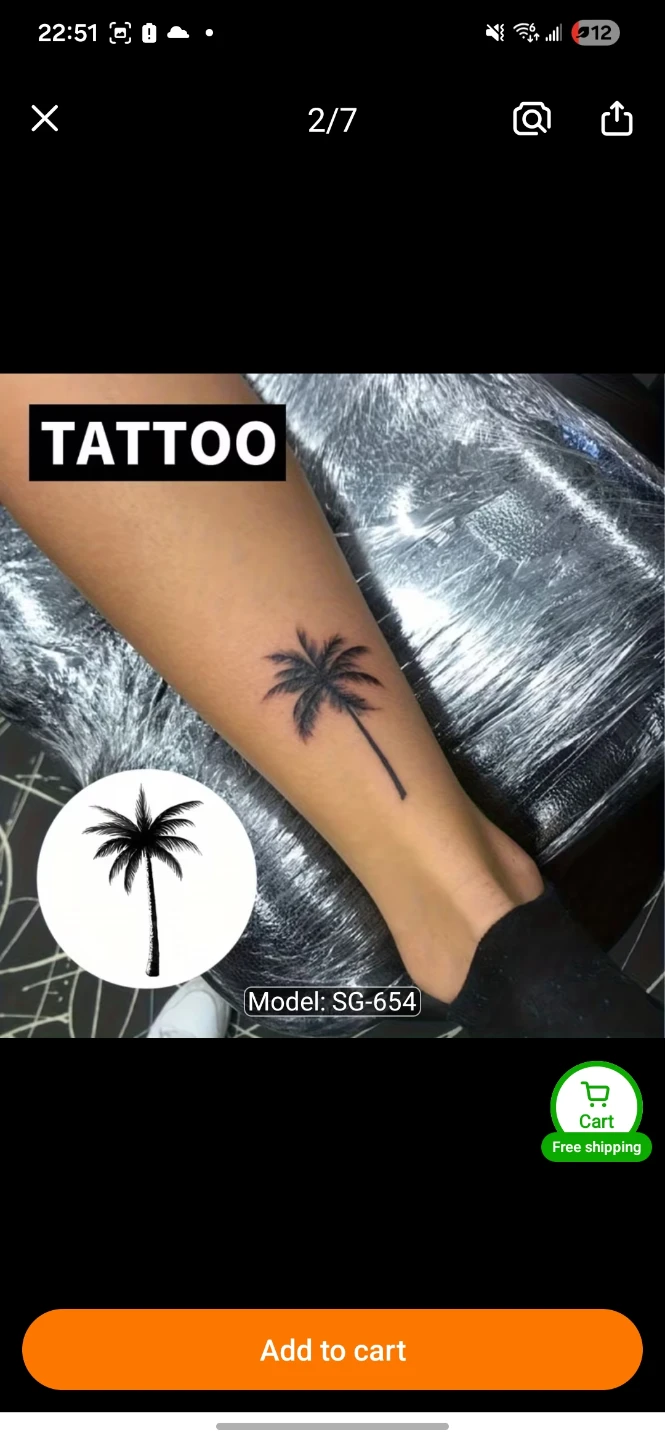 Temporary Palm Tree Tattoo Sticker - photo 2