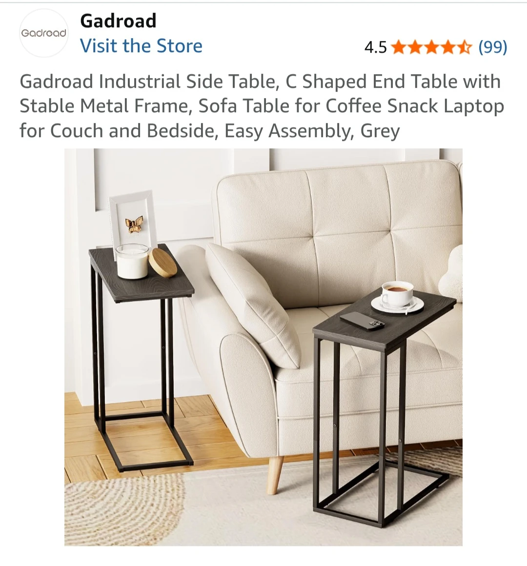 Gadroard Industrial Side Table - photo 3