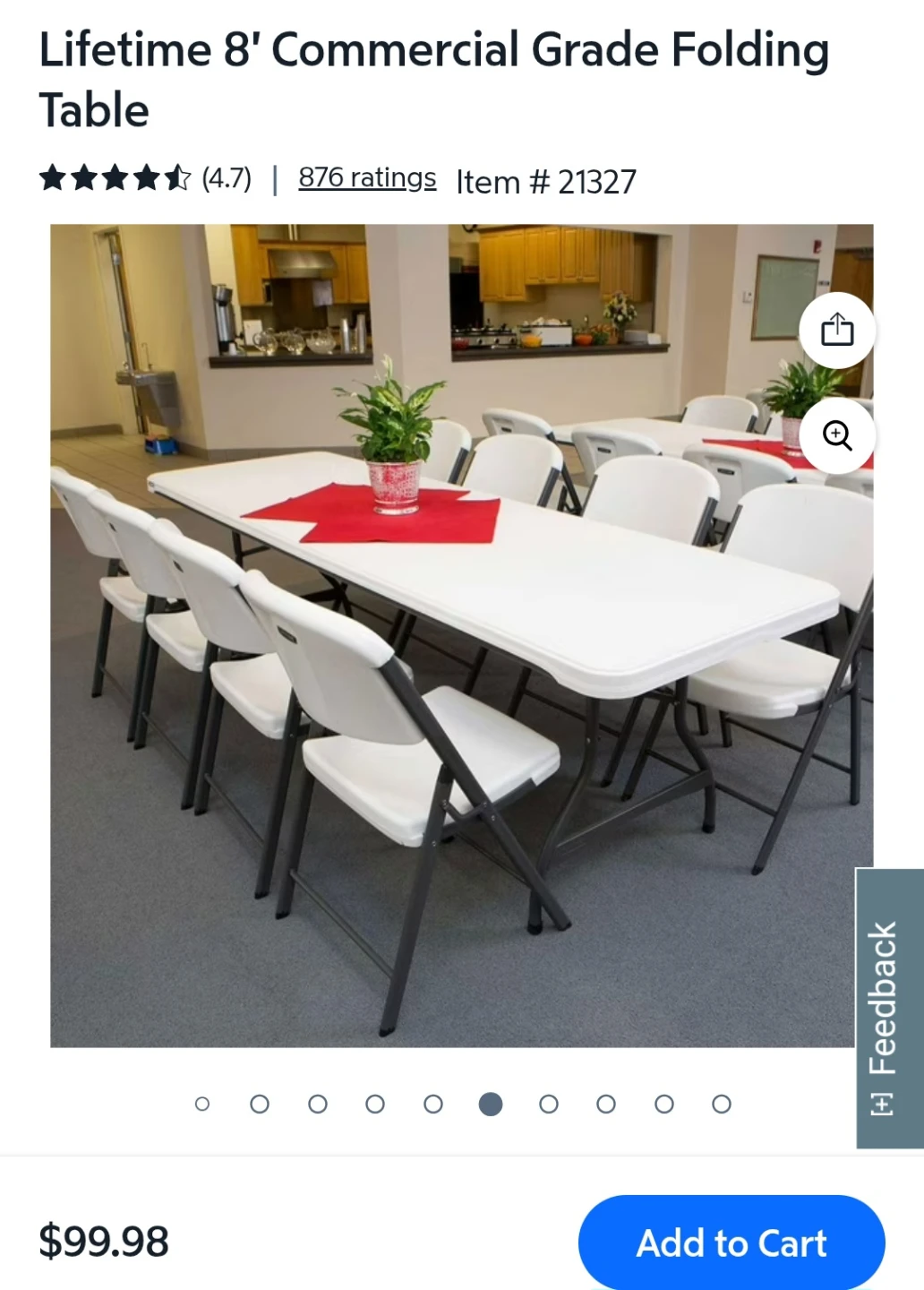 Lifetime 8' Commercial Grade Folding Table - photo 2