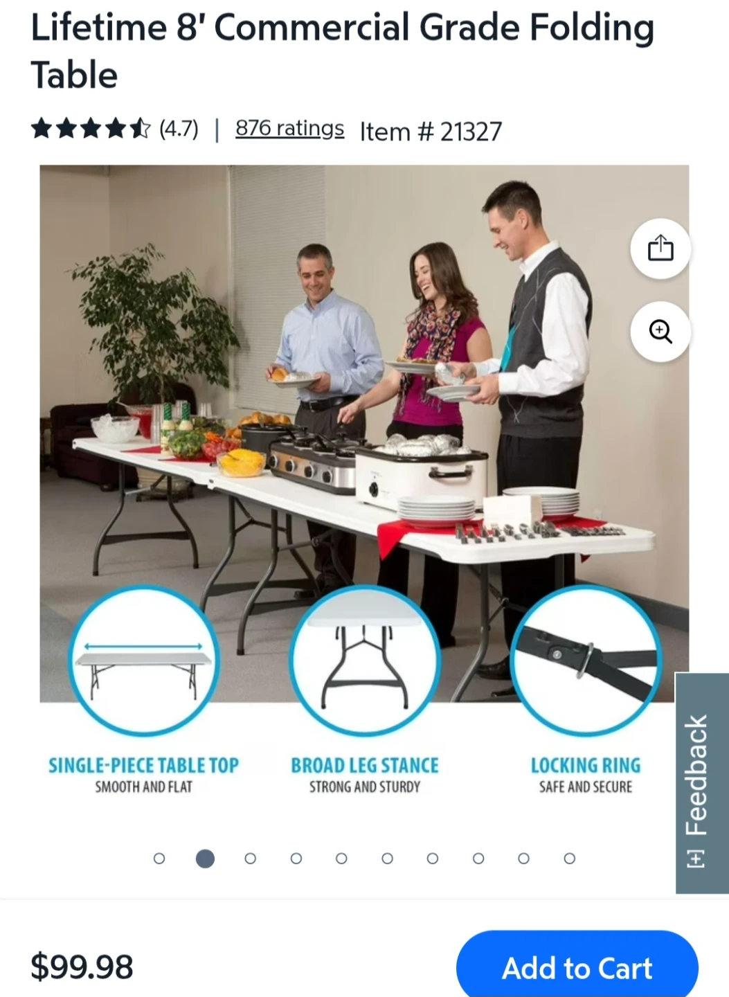 Lifetime 8' Commercial Grade Folding Table - photo 3