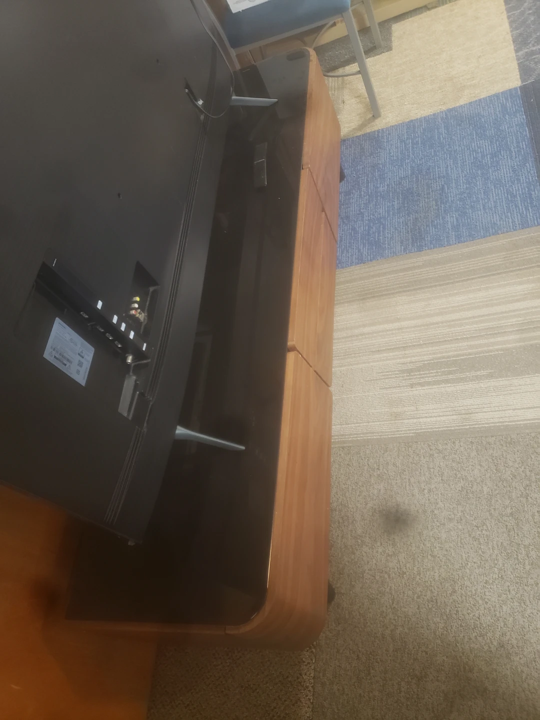 Wood and Glass TV Stand with Drawers