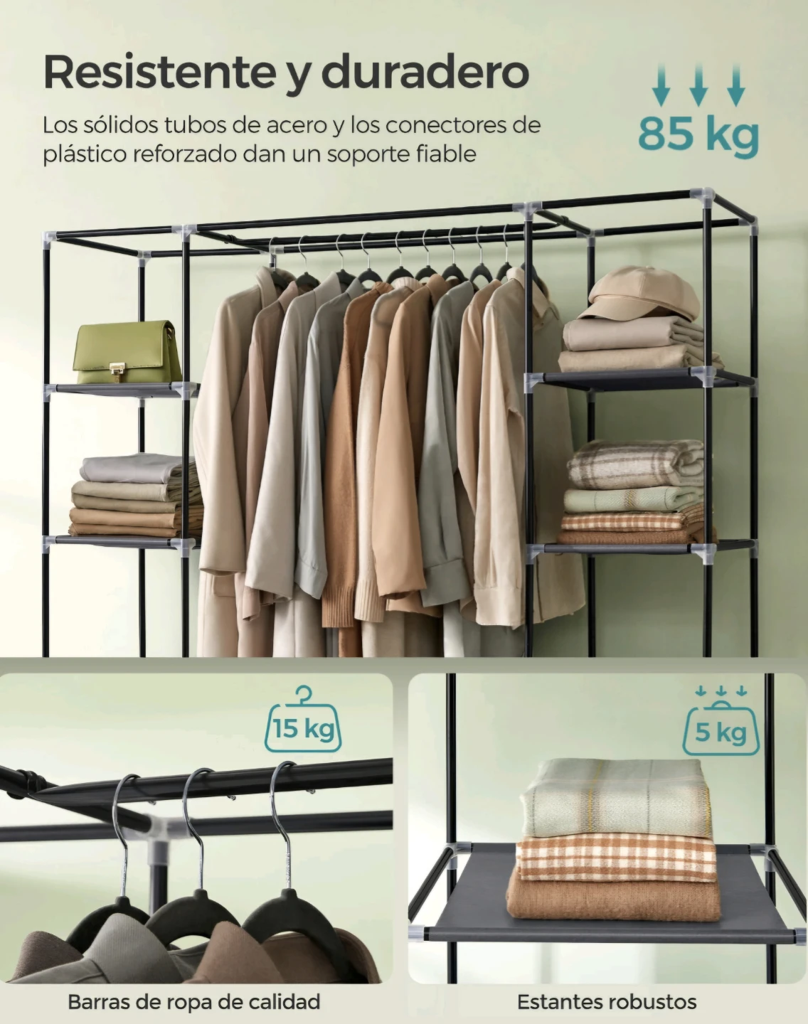 Grey Portable Wardrobe Closet - photo 3