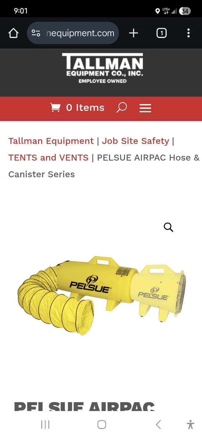 PELSUE AIRPAC Hose & Canister Series Ventilation Fan - photo 3