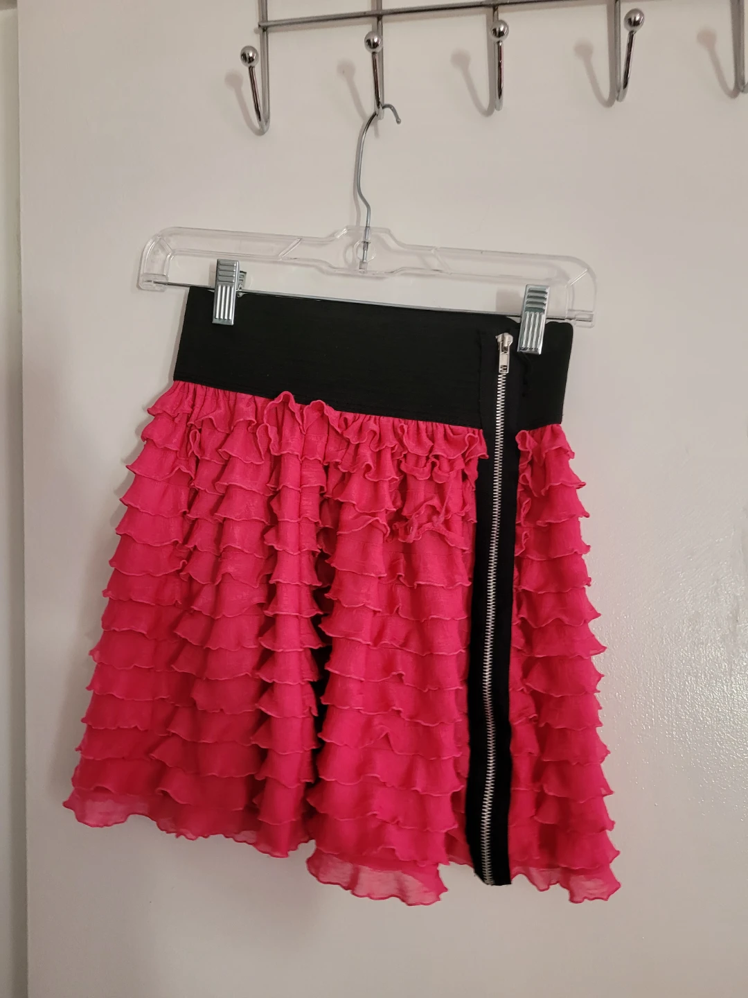 Pink Ruffle Skirt with Side Zipper - photo 2