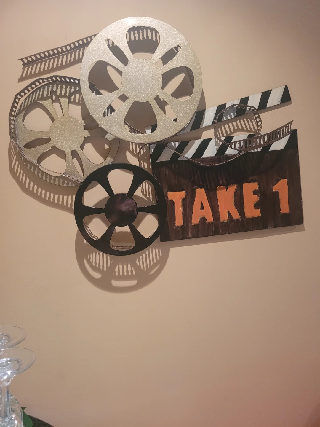 Movie Reel and Clapperboard Wall Decor