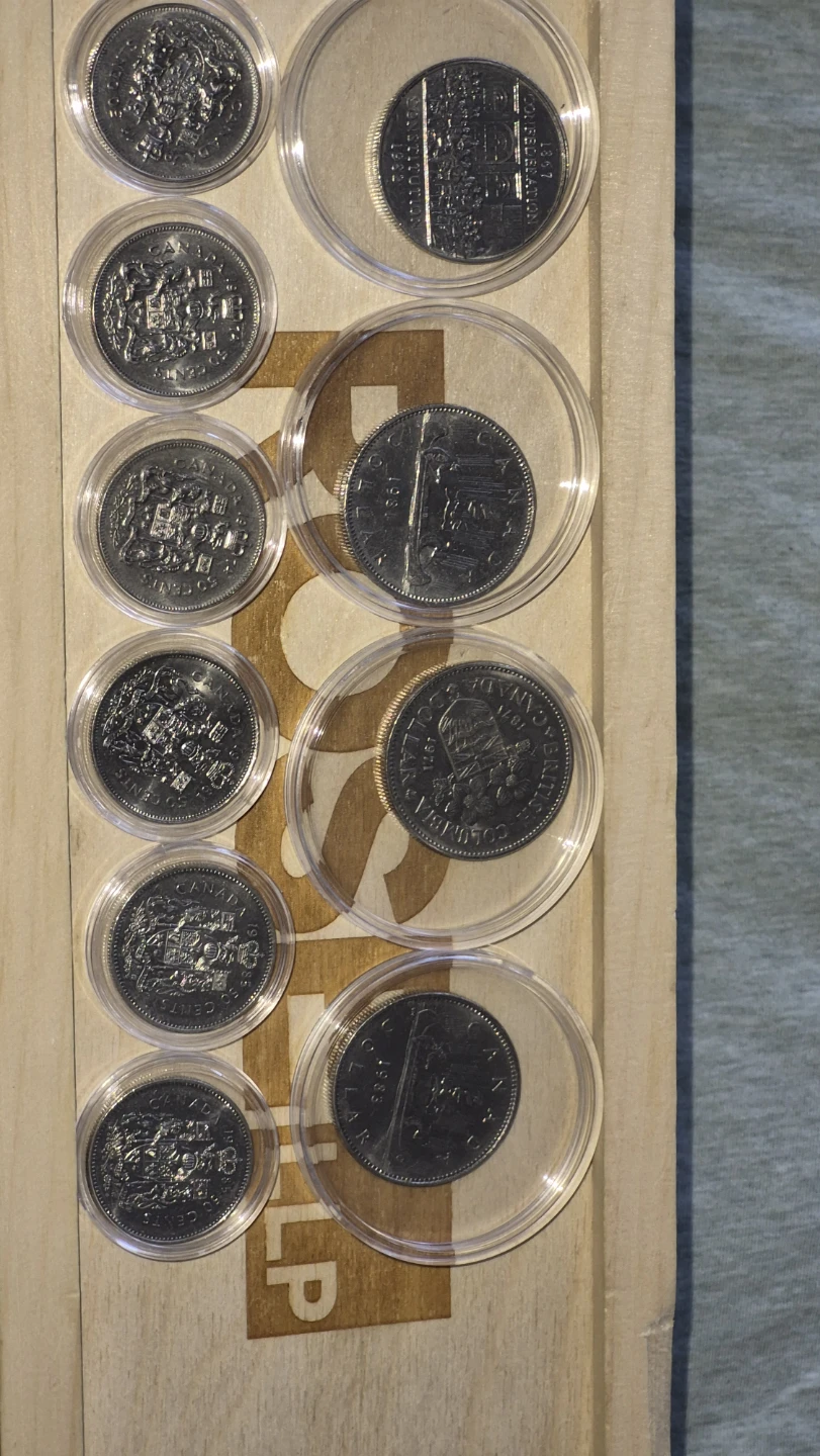 Canadian Coins dollars and 50 cents