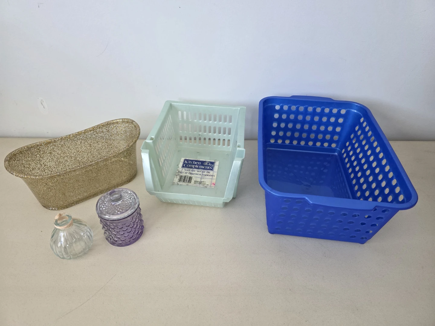 Assorted Storage Baskets, Jars & Containers