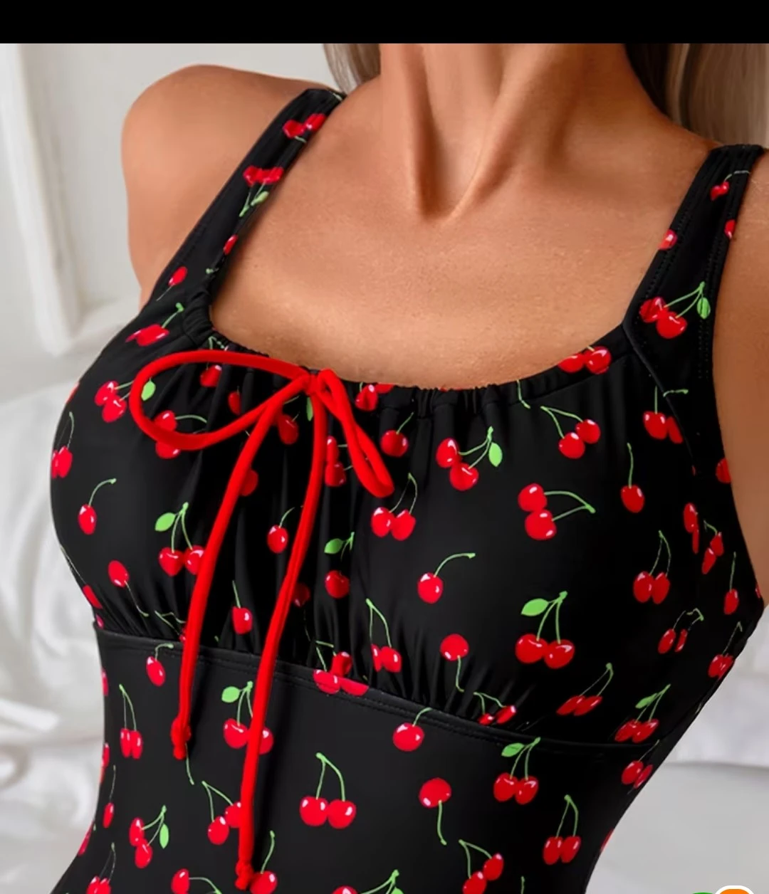 Black Cherry Print One-Piece Swimsuit - photo 4