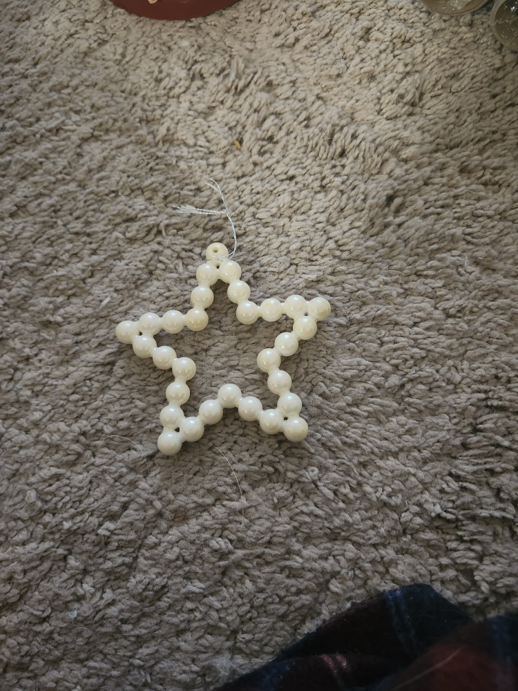 White beaded star ornament