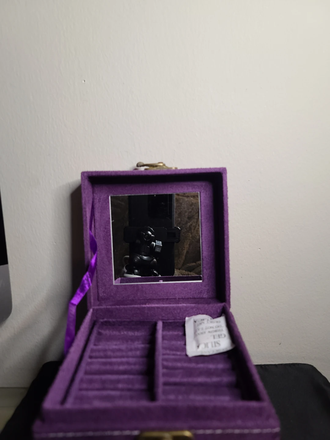 Purple Suede Jewellery Box with Mirror - photo 2