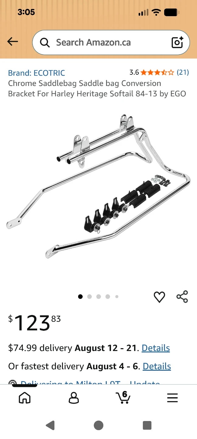 Chrome saddle bag brackets for heritage or softail deluxe
