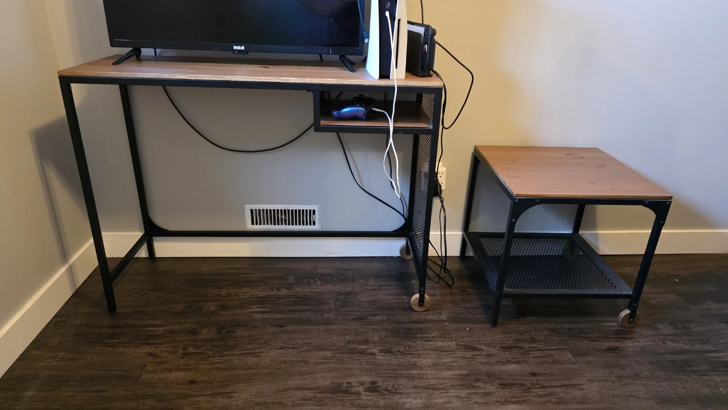 Ikea Fjallbo desk and matching side table