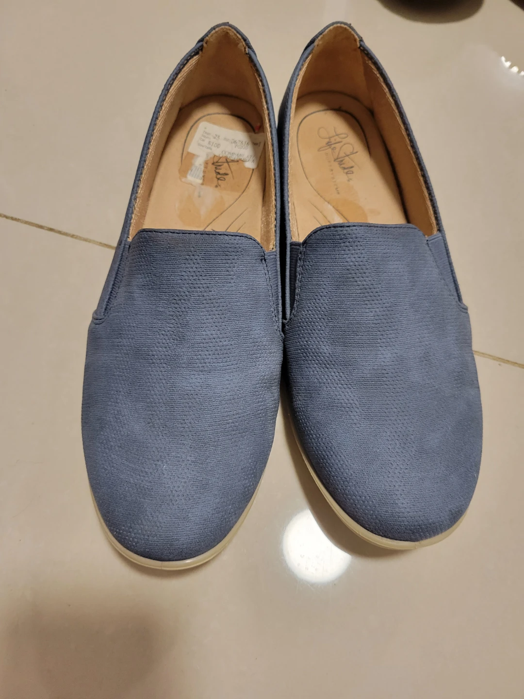Life Stride Blue Slip-On Loafers