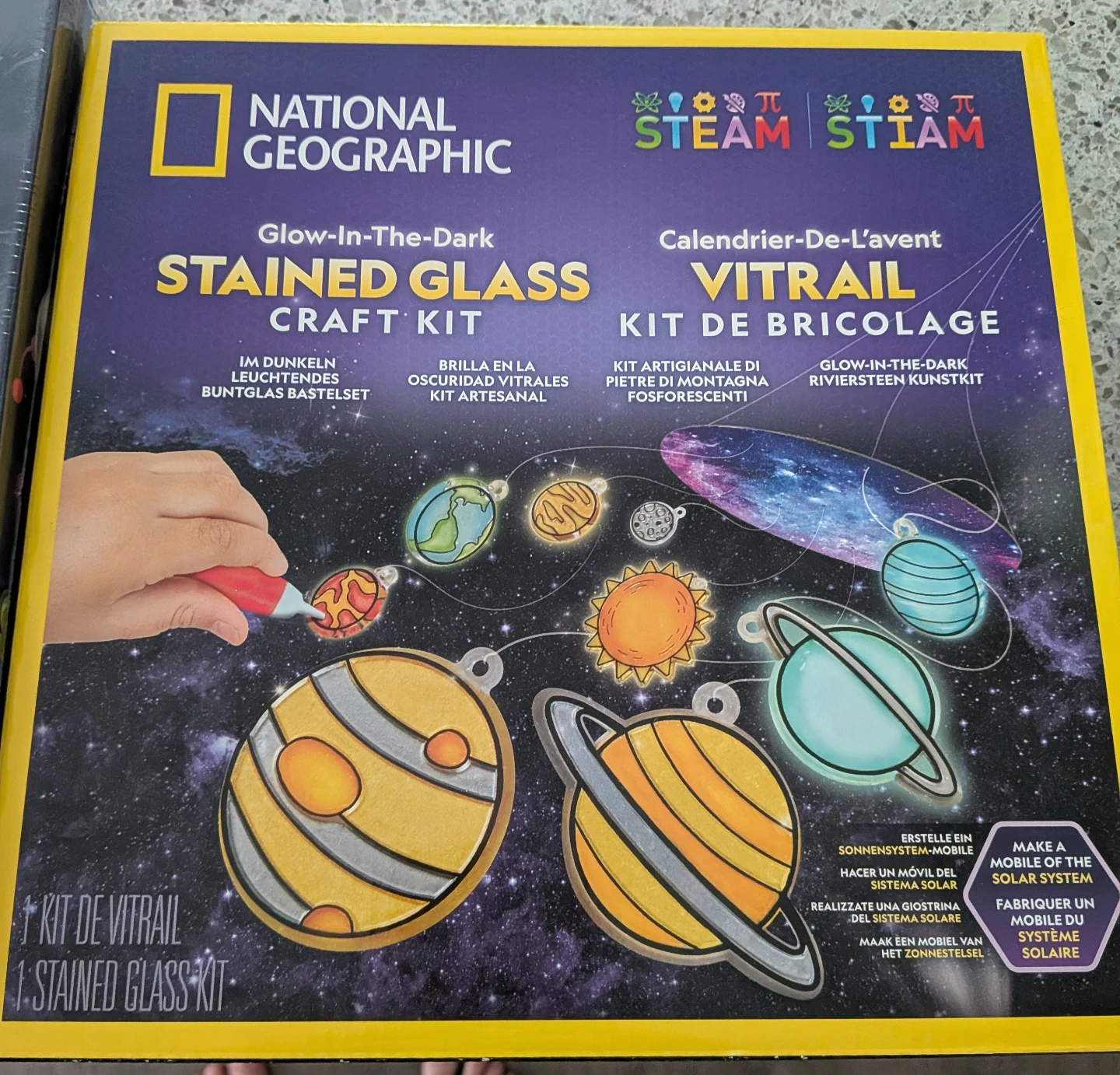 National Geographic Glow-In-The-Dark Stained Glass Craft Kit
