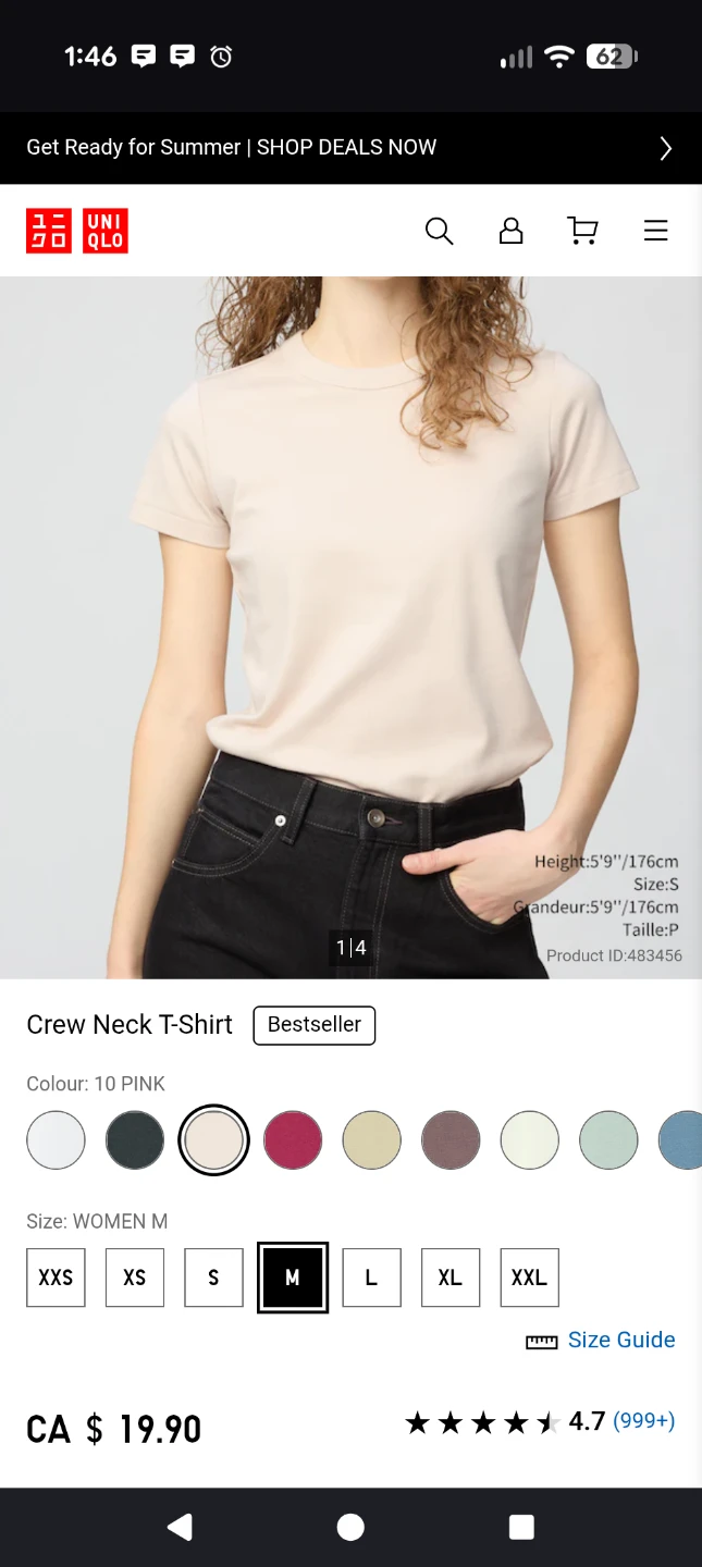 3 Women's T-shirts: Uniqlo, Uniqlo, Bench - size M/L - photo 3