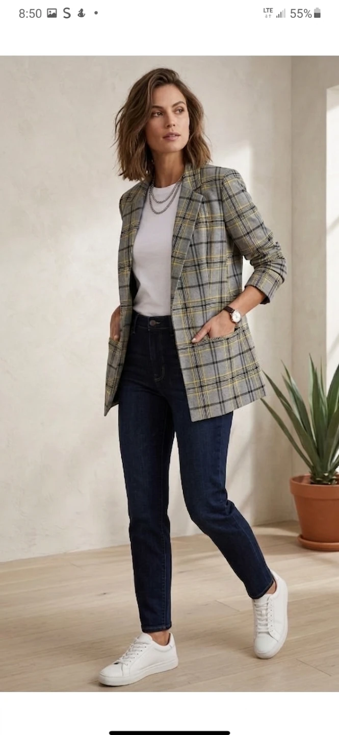 Ellen Tracy Plaid Blazer size 14