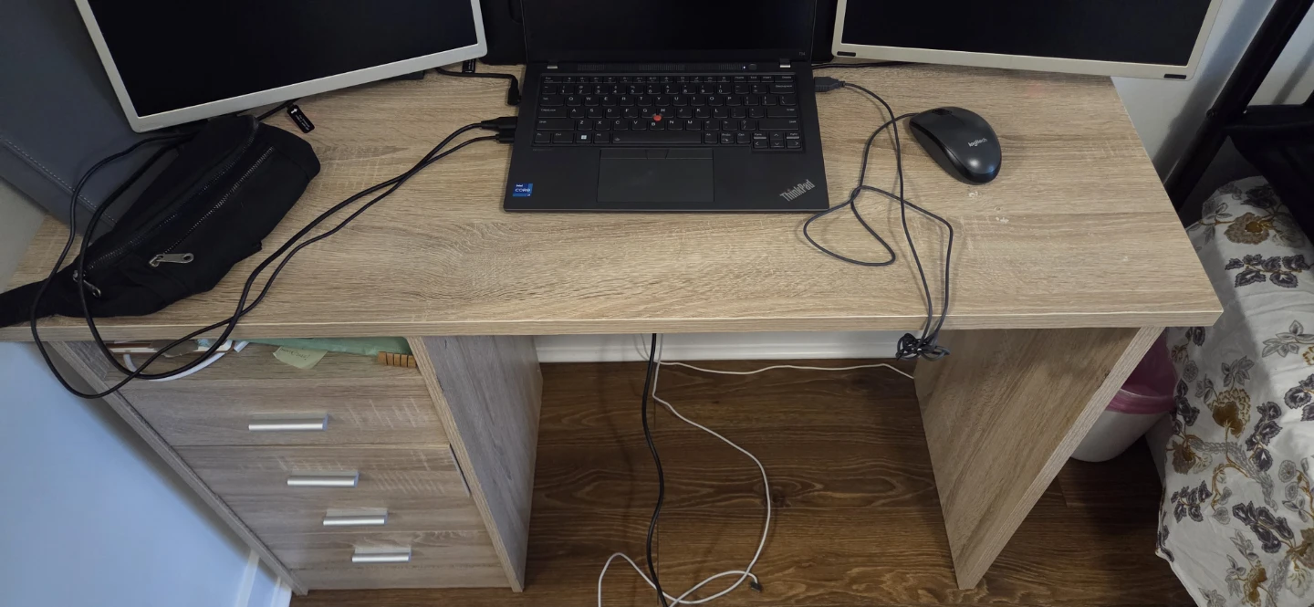 Wood-look Desk with Drawers