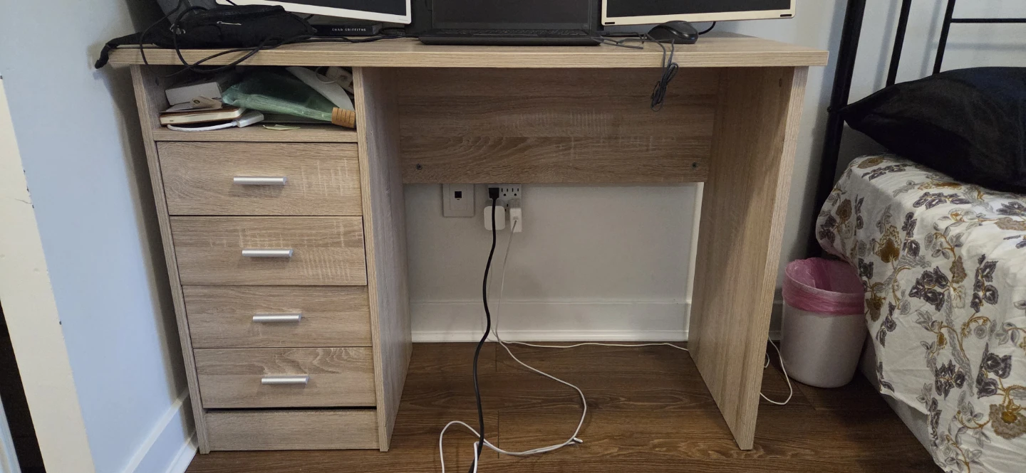 Wood-look Desk with Drawers - photo 2