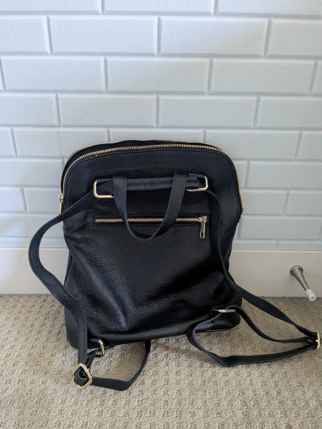 DIVINA FIRENZE Black real Leather Backpack - photo 2
