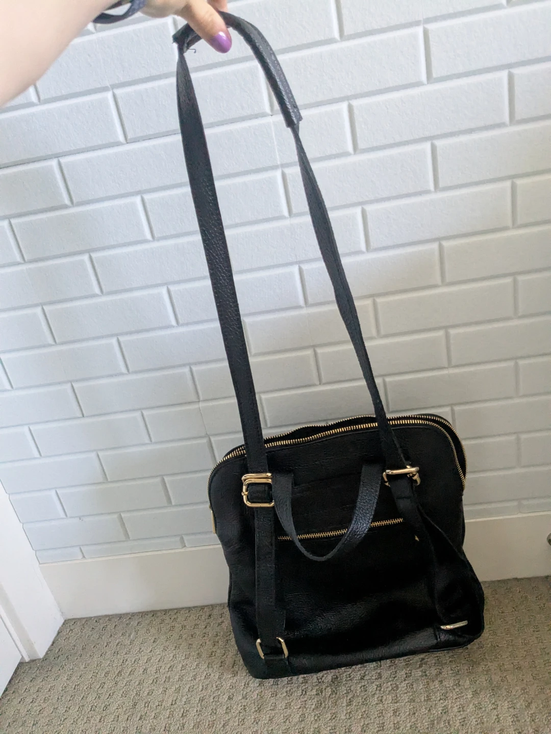 DIVINA FIRENZE Black real Leather Backpack - photo 3