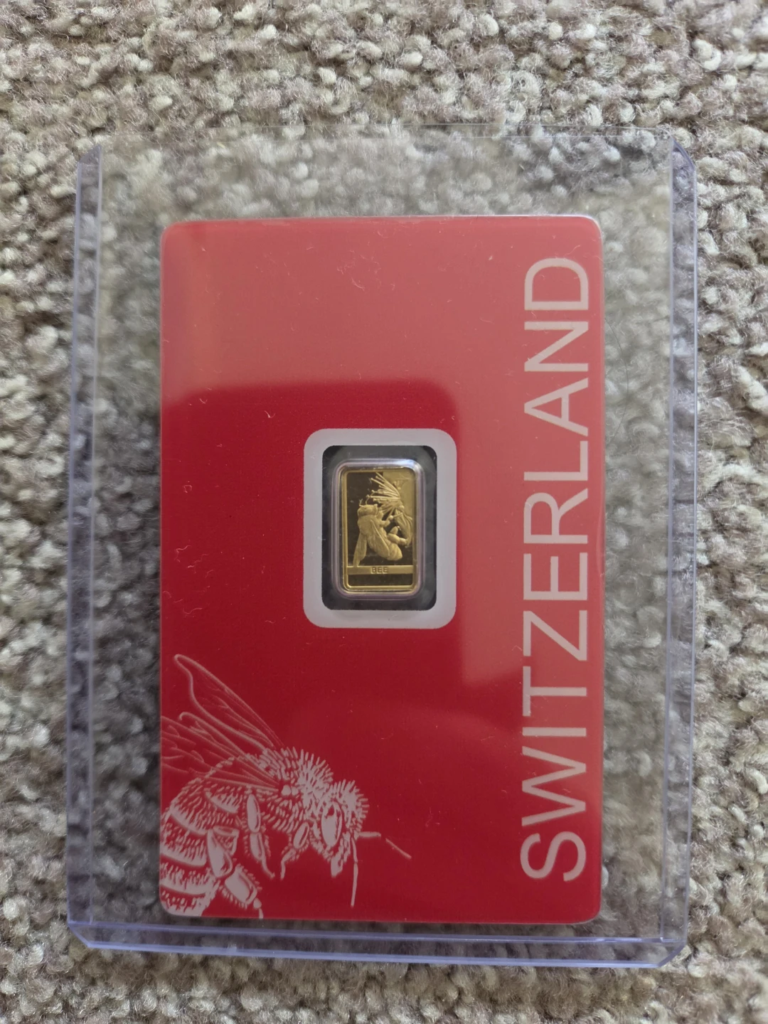 1g Fine Gold Bar PAMP Suisse,  Bee