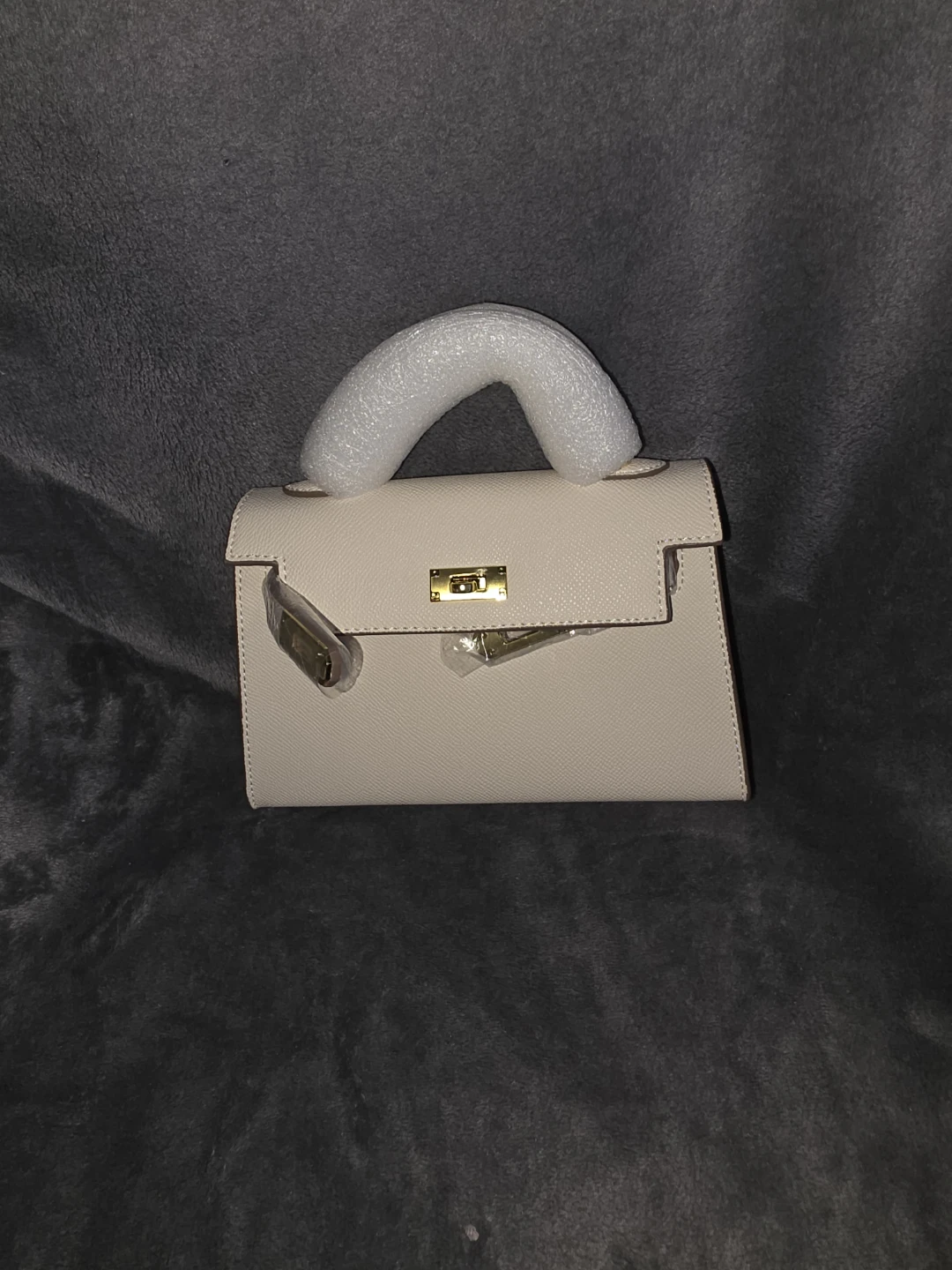 Cream hermes style bag mini kelly