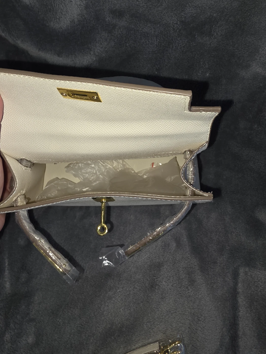 Cream hermes style bag mini kelly - photo 3