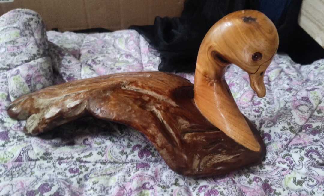 Vintage Noble Needham hand carved "Long Tailed Duck" decor