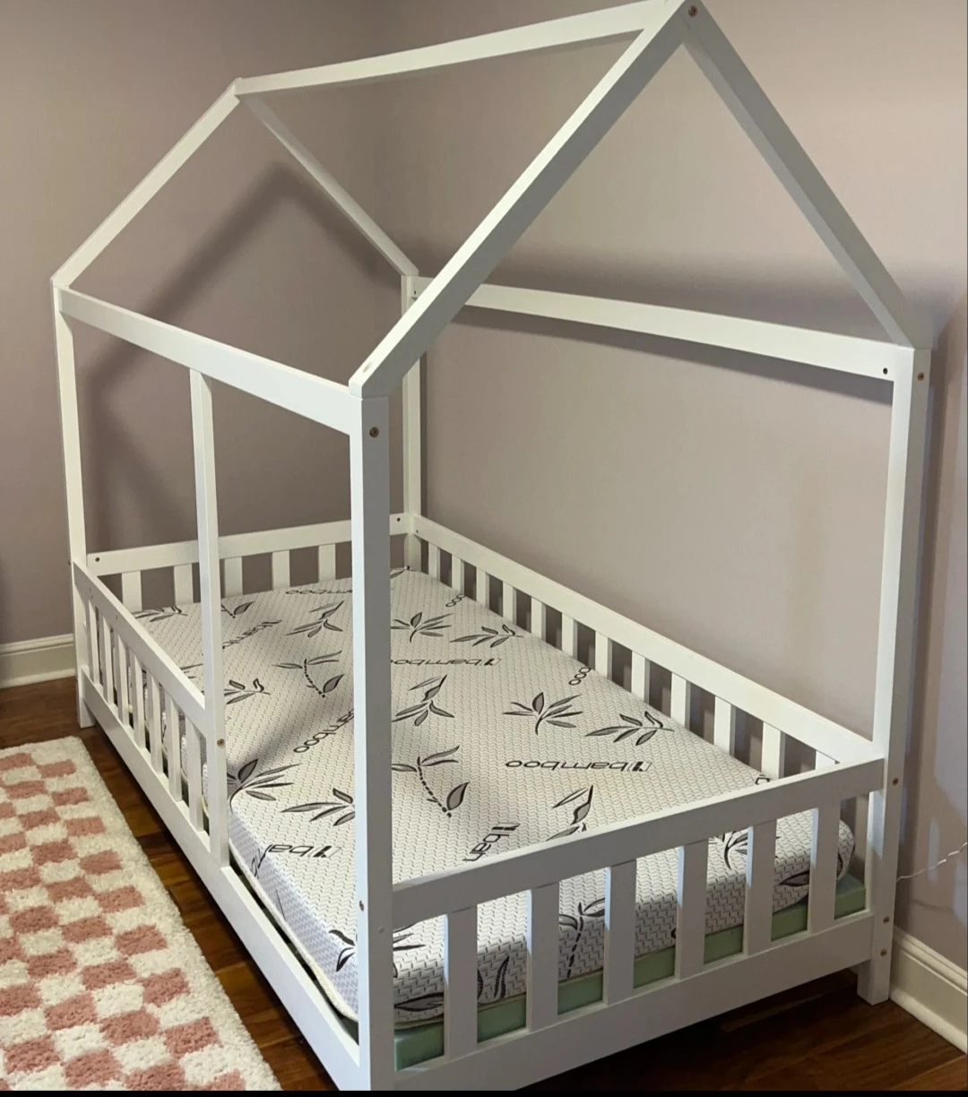 White House Frame Bed with mattress