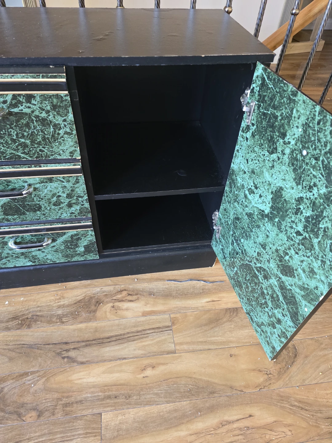 Green Marble Effect Dresser with 1 night table - photo 4