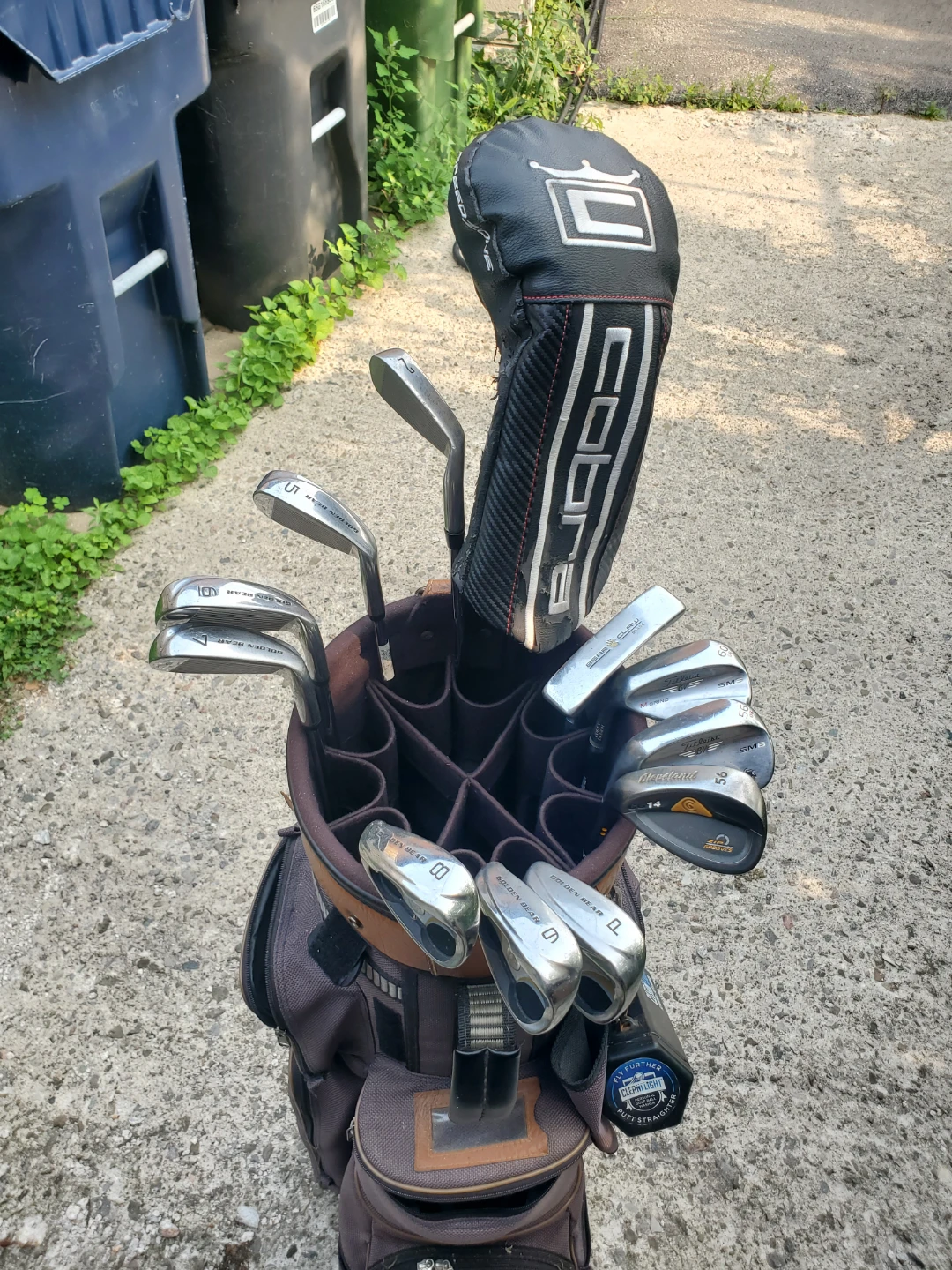 Cobra driver , golden bear irons and putter with wedges