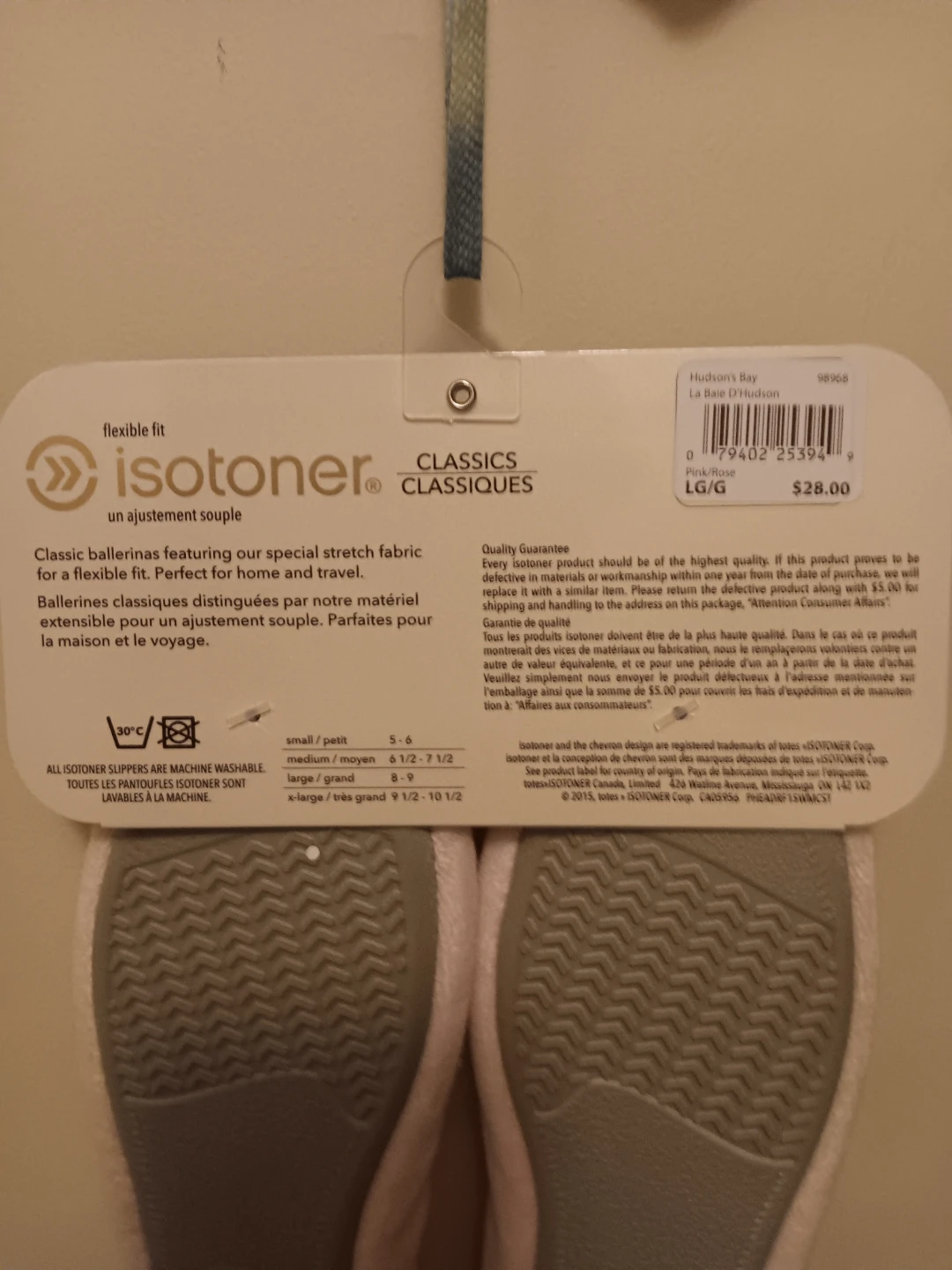 2 pair Isotoner Slippers - Pink/Rose - Large - photo 2