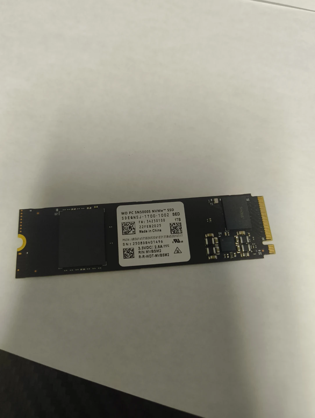 WD  NVMe SSD 1TB