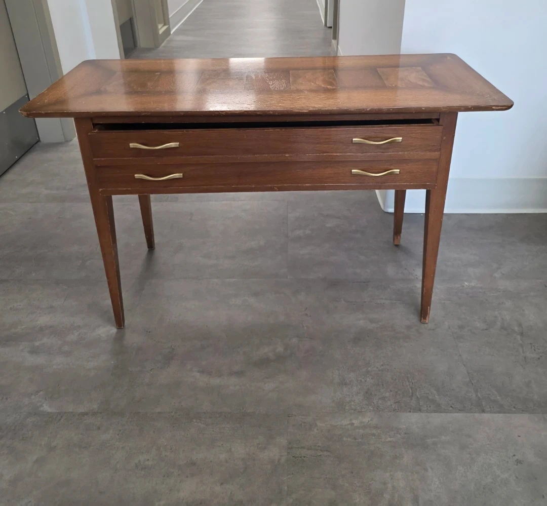 Vintage Wooden Table with Two Drawers - photo 3